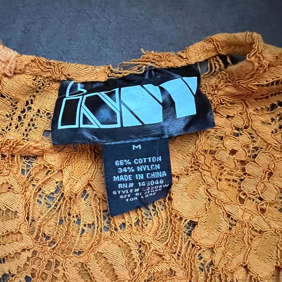 Golden Brown Eyelash Lace Ruffle Sleeve Top - Picture 6 of 6